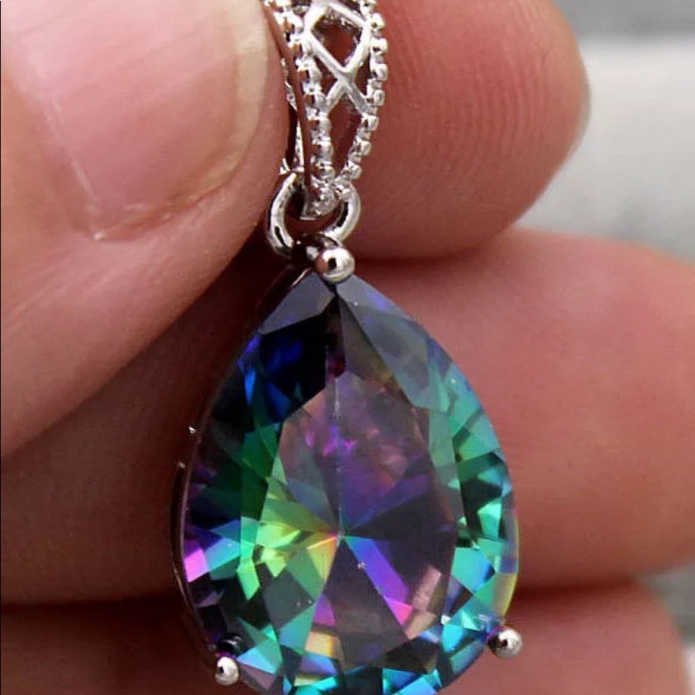 18K WGF Mystic Topaz Pendant